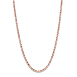 High-Polish Glitter Rope Chain 14K Rose Gold 20&quot; 2.4mm