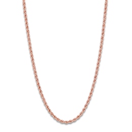 High-Polish Glitter Rope Chain 14K Rose Gold 24&quot; 2.4mm