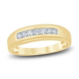 Men's Diamond Wedding Band 1/5 ct tw 14K Yellow Gold