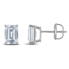 Thumbnail Image 1 of Emerald-Cut Lab-Created Diamond Solitaire Stud Earrings 2 ct tw 14K White Gold (F/SI2)