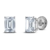 Thumbnail Image 2 of Emerald-Cut Lab-Created Diamond Solitaire Stud Earrings 2 ct tw 14K White Gold (F/SI2)