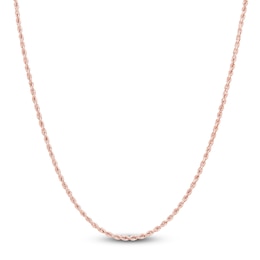 Semi-Solid Glitter Rope Chain Necklace 14K Rose Gold 16&quot; 1.8mm