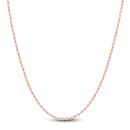 Semi-Solid Glitter Rope Chain Necklace 14K Rose Gold 18&quot; 1.8mm