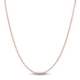 Semi-Solid Glitter Rope Chain Necklace 14K Rose Gold 22&quot; 1.8mm