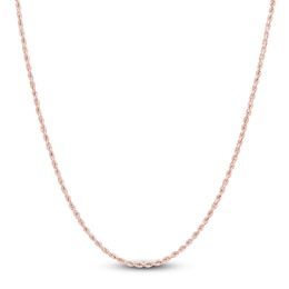 Semi-Solid Glitter Rope Chain Necklace 14K Rose Gold 24&quot; 1.8mm