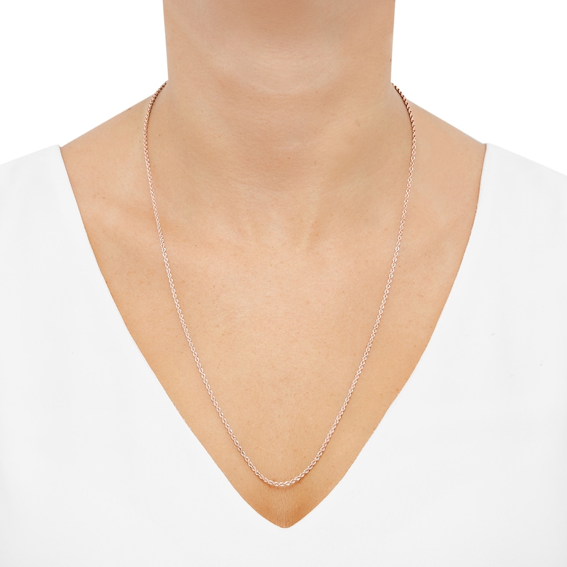 Main Image 2 of Semi-Solid Glitter Rope Chain Necklace 14K Rose Gold 24&quot; 1.8mm