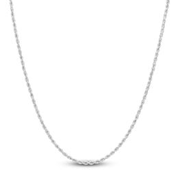 Semi-Solid Glitter Rope Chain Necklace 14K White Gold 20&quot; 1.8mm