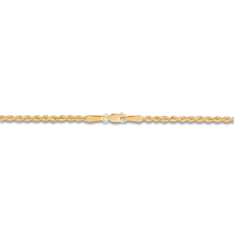 Main Image 2 of Semi-Solid Glitter Rope Chain Necklace 14K Yellow Gold 16&quot; 2mm