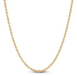 Semi-Solid Glitter Rope Chain Necklace 14K Yellow Gold 24&quot; 2mm