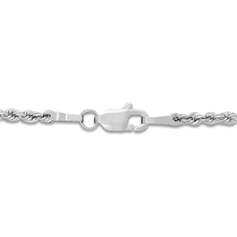 Main Image 2 of Semi-Solid Glitter Rope Chain Necklace 14K White Gold 18&quot; 2mm