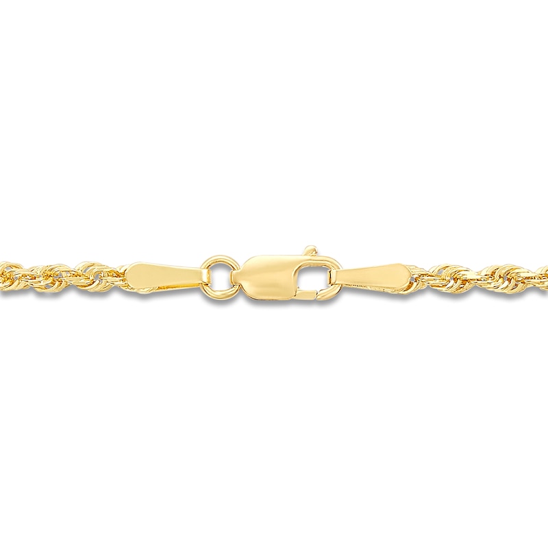 Main Image 2 of Semi-Solid Glitter Rope Chain Necklace 14K Yellow Gold 16&quot; 2.4mm