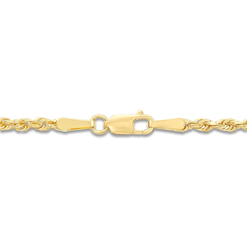 Main Image 2 of Semi-Solid Glitter Rope Chain Necklace 14K Yellow Gold 30&quot; 2.4mm