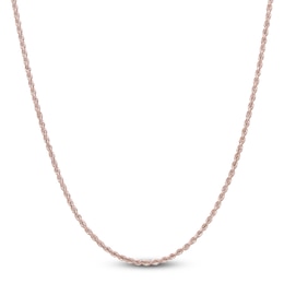 Semi-Solid Glitter Rope Chain Necklace 14K Rose Gold 30&quot; 2.4mm