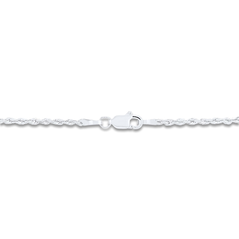 Main Image 2 of Semi-Solid Glitter Rope Chain Necklace 14K White Gold 20&quot; 2.4mm