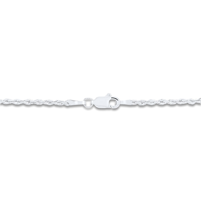 Main Image 2 of Semi-Solid Glitter Rope Chain Necklace 14K White Gold 22&quot; 2.4mm