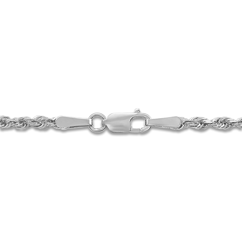 Main Image 2 of Semi-Solid Glitter Rope Chain Necklace 14K White Gold 30&quot; 2.4mm