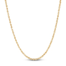 Semi-Solid Glitter Rope Chain Necklace 14K Yellow Gold 20&quot; 1.8mm