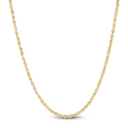 Semi-Solid Glitter Rope Chain Necklace 14K Yellow Gold 24&quot; 1.8mm