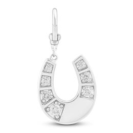 Charm'd by Lulu Frost Diamond Lucky Seven Horseshoe Charm 1/2 ct tw 10K White Gold