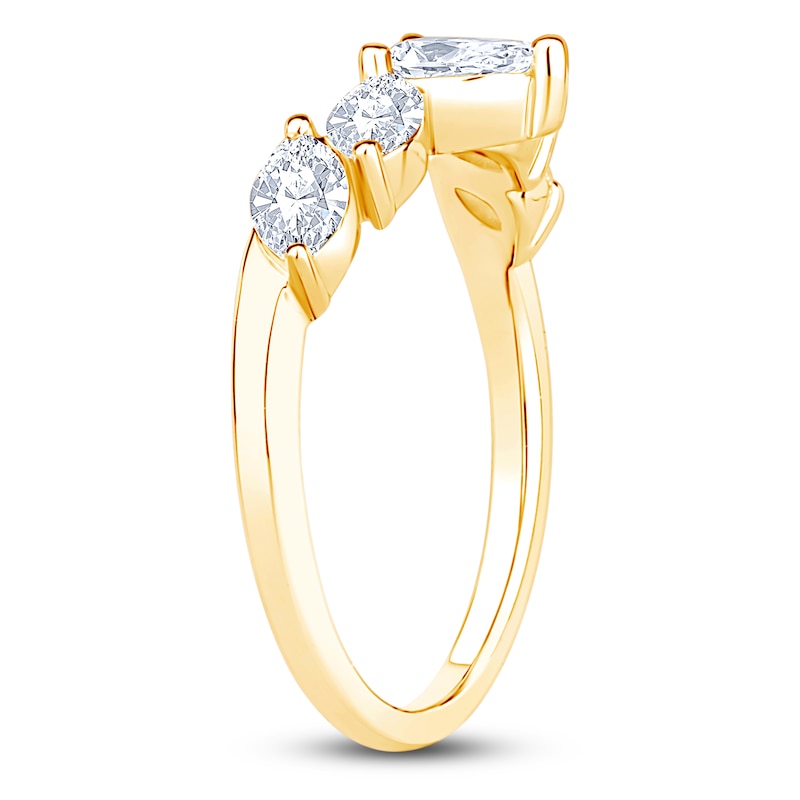 Main Image 2 of Lab-Created Marquise and Pear Diamond Anniversary Ring 1 ct tw 14K Yellow Gold