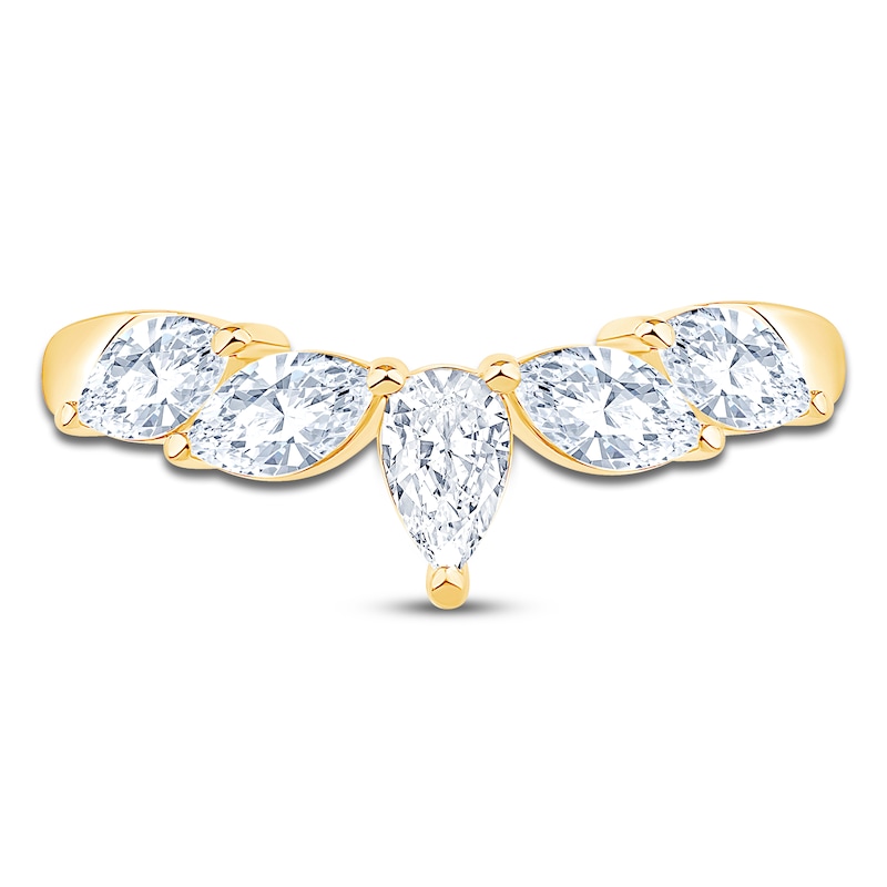 Main Image 3 of Lab-Created Marquise and Pear Diamond Anniversary Ring 1 ct tw 14K Yellow Gold