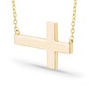 Thumbnail Image 2 of Engravable Sideways Cross Necklace 14K Yellow Gold 18&quot; Adjustable