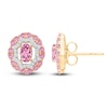 Thumbnail Image 0 of Kallati Oval-Cut Natural Pink Sapphire & Diamond Earrings 1/8 ct tw 14K Yellow Gold