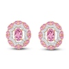 Thumbnail Image 1 of Kallati Oval-Cut Natural Pink Sapphire & Diamond Earrings 1/8 ct tw 14K Yellow Gold