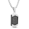 Thumbnail Image 2 of Men's Black & White Diamond Hexagon Necklace 1/3 ct tw Stainless Steel & Black Ion Plating 24&quot;