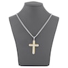 Thumbnail Image 3 of Men's Diamond Cross Necklace 1 ct tw Stainless Steel & Yellow Ion Plating 24"