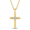 Thumbnail Image 1 of Men's Diamond Cross Necklace 1/20 ct tw Yellow Ion-Plated Stainless Steel 24&quot;