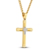 Thumbnail Image 2 of Men's Diamond Cross Necklace 1/20 ct tw Yellow Ion-Plated Stainless Steel 24&quot;