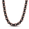 Thumbnail Image 1 of Men's Satin-Finish Link Necklace Brown & Black Ion-Plated Stainless Steel 24&quot;