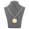 Thumbnail Image 4 of Men's Diamond Cross Hammered Medallion Necklace 1/20 ct tw Stainless Steel & Yellow Ion-Plating 24&quot;