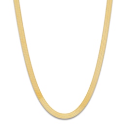 Herringbone Chain Necklace 4mm 10K Yellow Gold 18&quot;