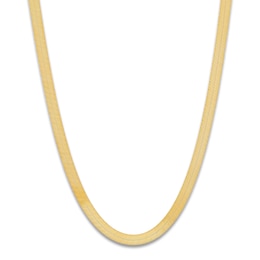 Herringbone Chain Necklace 4mm 10K Yellow Gold 22&quot;