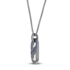 Thumbnail Image 2 of Men's Blue Lab-Created Sapphire Mariner Link Pendant Necklace Sterling Silver 24&quot;