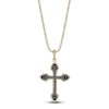 Thumbnail Image 1 of Men's Black Onyx Cross Necklace Yellow Ion-Plated Stainless Steel 24&quot;