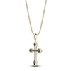 Thumbnail Image 2 of Men's Black Onyx Cross Necklace Yellow Ion-Plated Stainless Steel 24&quot;