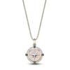 Thumbnail Image 0 of Men's Black & White Diamond Compass Necklace 1/3 ct tw 14K Yellow Gold-Plated Sterling Silver 24"