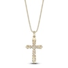 Thumbnail Image 3 of Men's Black Diamond Cross Necklace 1/6 ct tw 14K Yellow Gold-Plated Sterling Silver 24&quot;