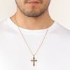 Thumbnail Image 7 of Men's Black Diamond Cross Necklace 1/6 ct tw 14K Yellow Gold-Plated Sterling Silver 24&quot;