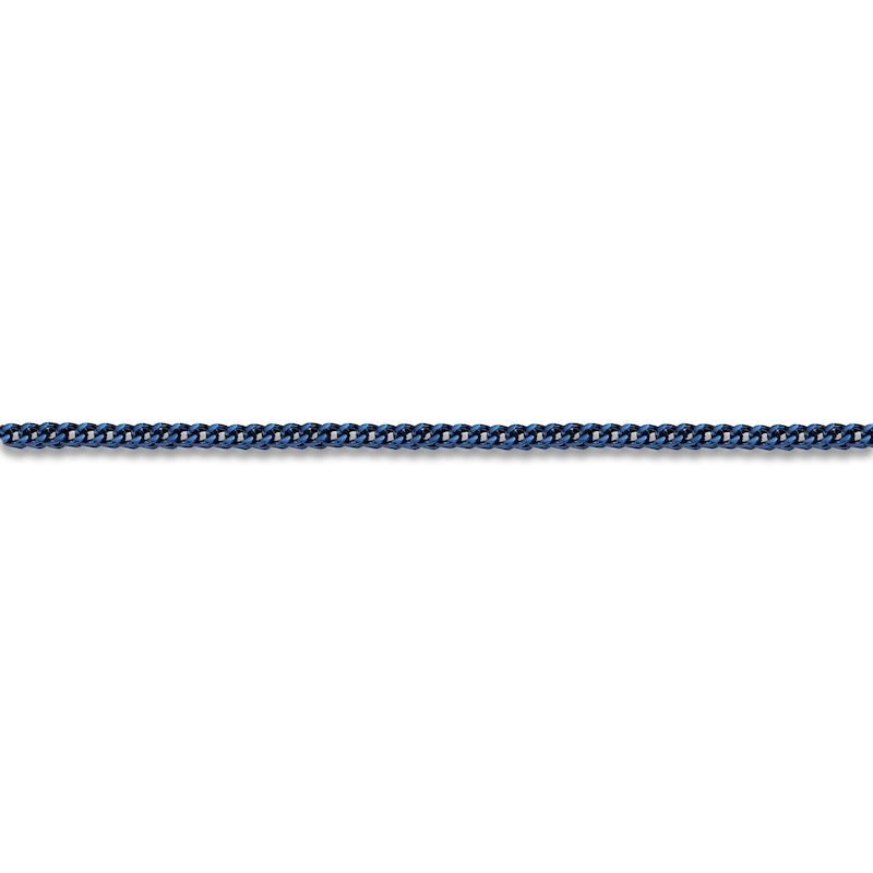 Main Image 2 of Men's Foxtail Chain Necklace 4mm Blue & Yellow Ion-Plated Stainless Steel 22&quot;