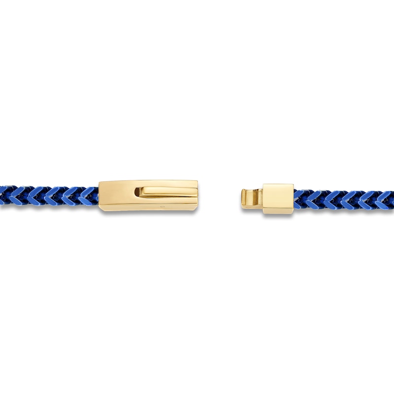 Main Image 3 of Men's Foxtail Chain Necklace 4mm Blue & Yellow Ion-Plated Stainless Steel 22&quot;