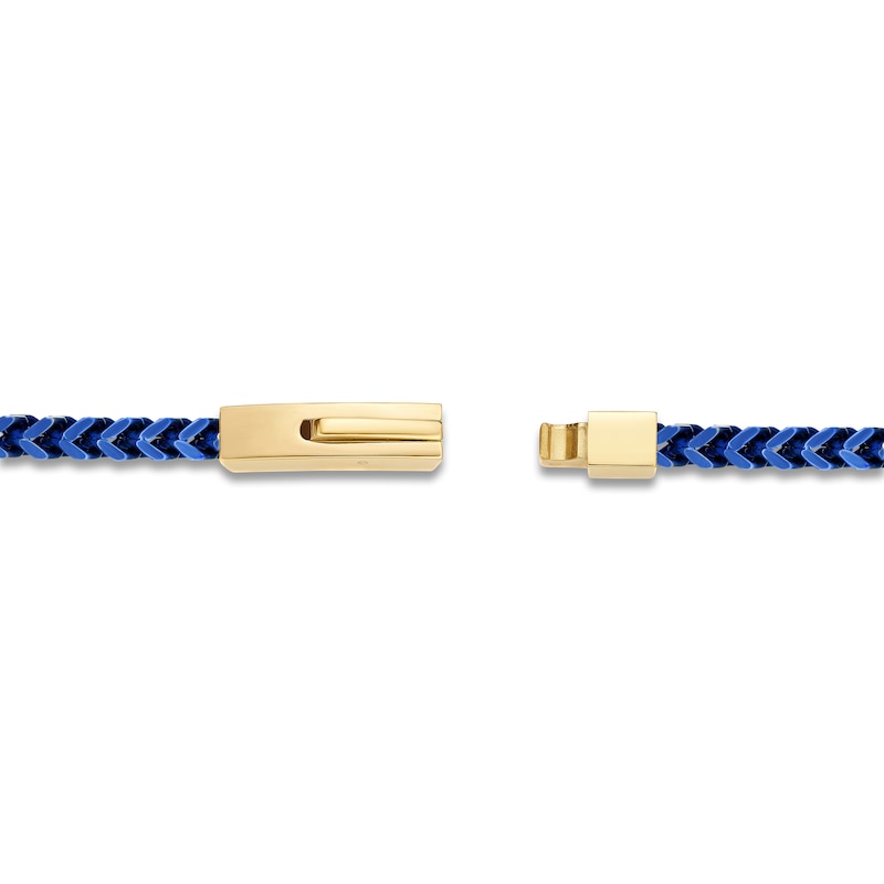 Main Image 3 of Men's Foxtail Chain Necklace 4mm Blue & Yellow Ion-Plated Stainless Steel 24&quot;