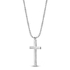 Thumbnail Image 2 of Men's Black Diamond Cross Necklace 1/2 ct tw Sterling Silver 24&quot;