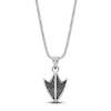 Thumbnail Image 1 of Men's Natural Black Spinel Arrowhead Necklace Sterling Silver 24&quot;