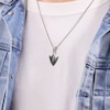 Thumbnail Image 6 of Men's Natural Black Spinel Arrowhead Necklace Sterling Silver 24&quot;