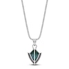 Thumbnail Image 1 of Men's Natural Malachite & Black Spinel Arrowhead Necklace Sterling Silver 24&quot;