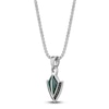 Thumbnail Image 2 of Men's Natural Malachite & Black Spinel Arrowhead Necklace Sterling Silver 24&quot;